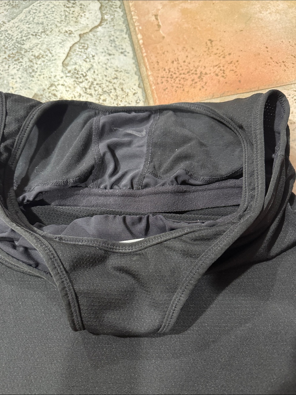 Nike Black Racerback Athletic Tank with White Swoosh - Picture 3 of 4